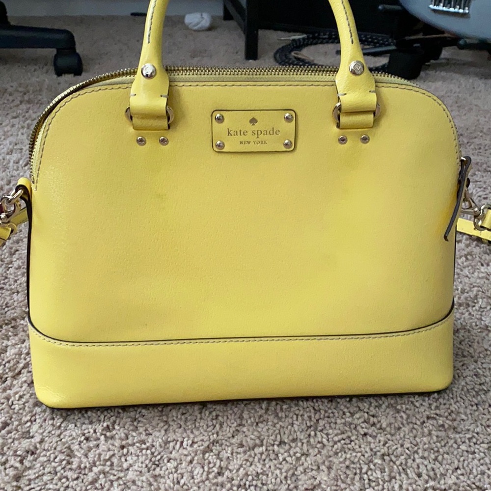 Kate Spade lemon yellow medium tote bag